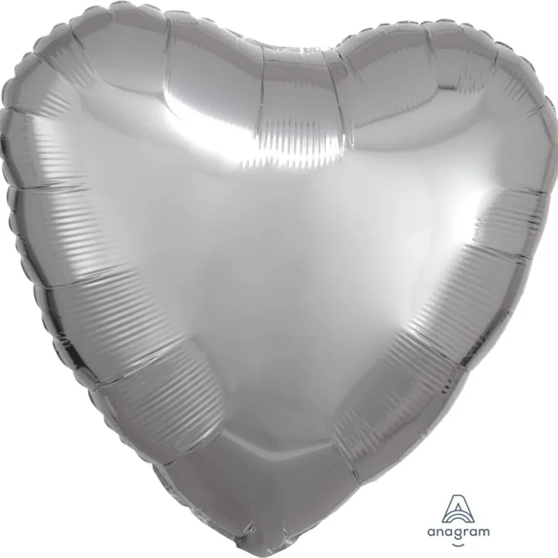 18" Silver Heart Mylar